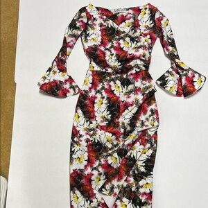 Chiara Boni Multicolor Floral Long Sleeve Dress